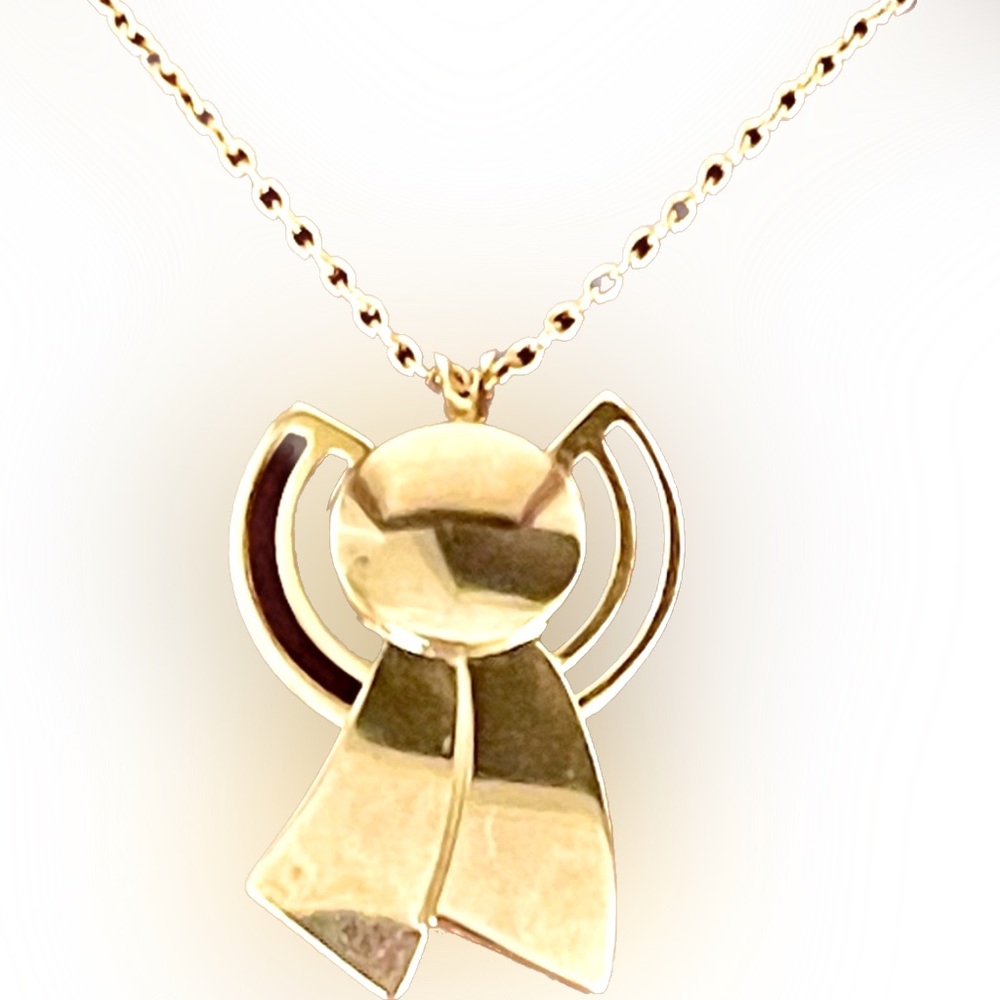 Vintage Gold Tone Pendant Necklace & Box